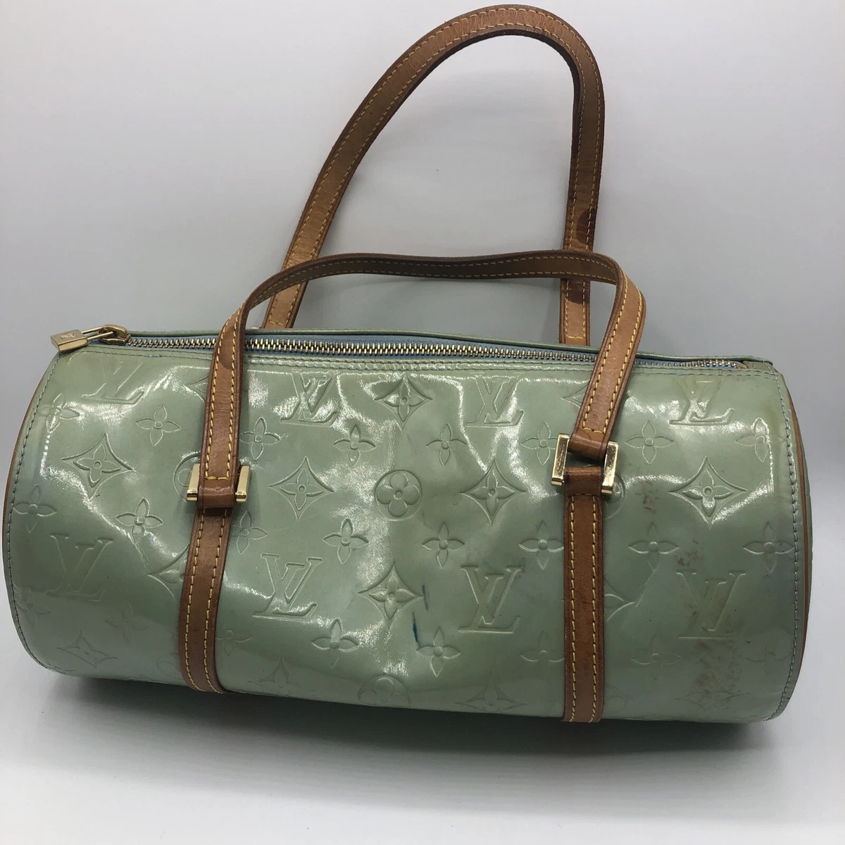 LOUIS VUITTON GREEN PATENT VERNIS PAPILLON BAG