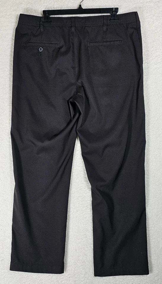 Pantalones de golf BCG para hombre talla 38x30 negros delanteros planos, bolsillos, pierna recta Foto 2 de 4