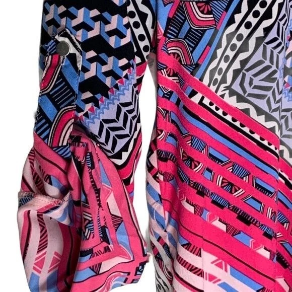 Vestido Antonio Melani Mujer 0 XS Cambio Funda Rosa Azul Estampado Trabajo Informal Carrera Foto 4 de 4