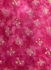 SUE ZIPKIN - HOT PINK MARBLED COTTON WITH YELLOW-- 1 YARD