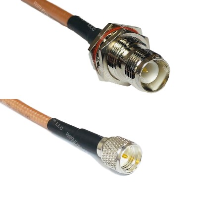 RG400 RP-TNC FEMALE BULKHEAD to MINI UHF MALE RF Cable FAST-SHIP LOT