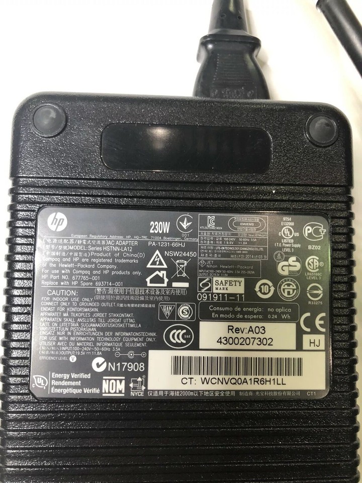 Genuine HP Elite 8300 8200 8000 Desktop 230W AC Power Supply Adapter ...