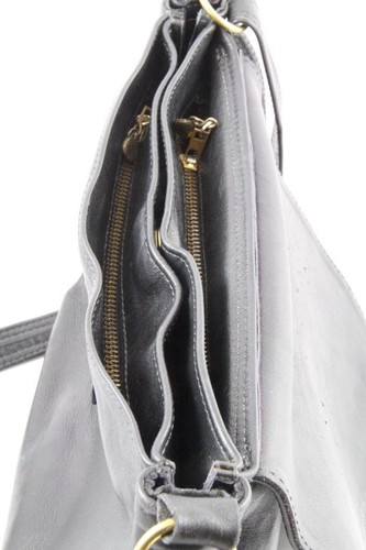 Bolso Bandolera Hecho a Mano The Beggars NH Cuero Negro Solapa Bolso Multi Compartimento - Imagen 13 de 24