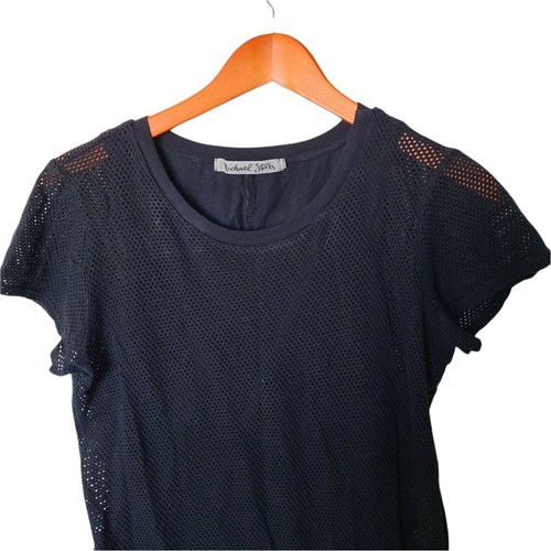 Michael Stars Women's Mesh Tee Shirt Dress Black M Medium - Picture 4 of 9