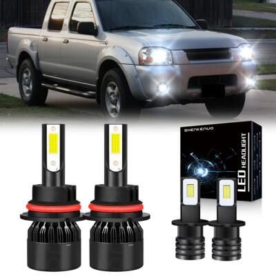 For Nissan Frontier 2001 2002 6000K LED Headlights + Fog Lights