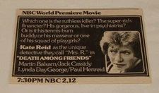 1975 NBC tv movie ad ~ DEATH AMONG FRIENDS Kate Reid