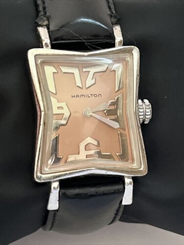 Vintage Hamilton 6291 Chatham Damen Quarz Armbanduhr lachsfarbenes Zifferblatt mit neuer Batterie! - Bild 5 von 13