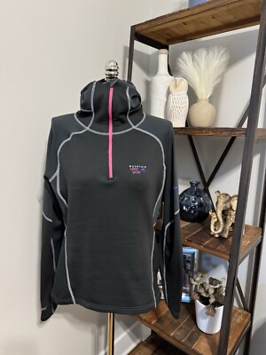 Mountain Hardwear Polartec Power Stretch Black Neon Womens LRG 1/4 Zip Pullover
