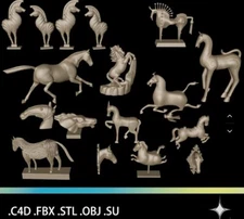 3D STL Model horse C4D FBX STL OBJ SU