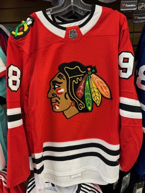 CONNOR BEDARD CHICAGO BLACKHAWKS AUTHENTIC ADIDAS HOME RED JERSEY