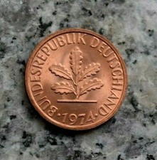 1 Pfennig 1974 F Kursm&uuml;nze Bundesrepublik Deutschland - Top Pr&auml;gefrisch !