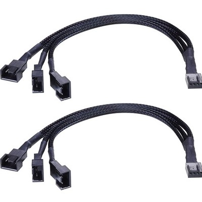 Computer Lüfter Verlängerung Kabel 2Pcs PWM Y Splitter 4Pin 3Pin Geflecht 27cm