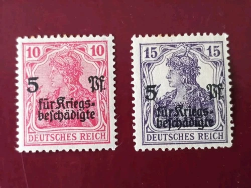 STAMPS GERMAN EMPIRE MH 1919 GERMANY. PRO WAR CASUALTY OVERLOAD