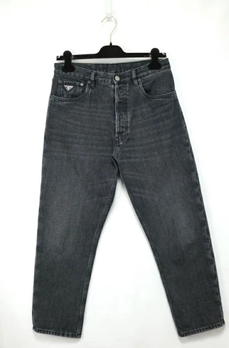 PRADA Prada pantalon en jean noir 5 poches pantalon en denim plaque triangle #QYCVPA