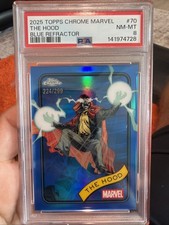 2025 Topps Chrome Marvel - The Hood #70 Blue Refractor /299 PSA 8