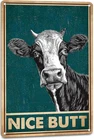 Vintage Restroom Wall Art Farm Cow Tin Metal Signs Home Décor for Cattle Lovers