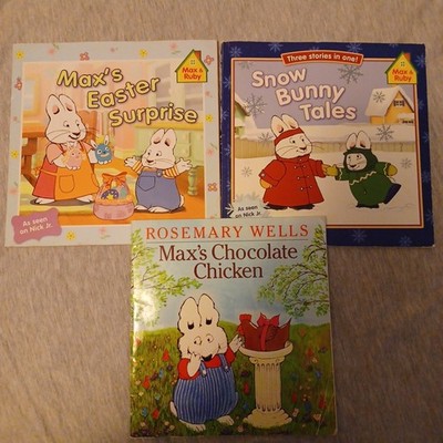 3 Max & Ruby Picture Books PB Signed Easter Chocolate Chicken Snow Bunny Tales
