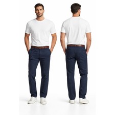 Chaps Slim Straight Fit Pants Mens 40/30 Navy Blue Stretch Chino Golf Trousers