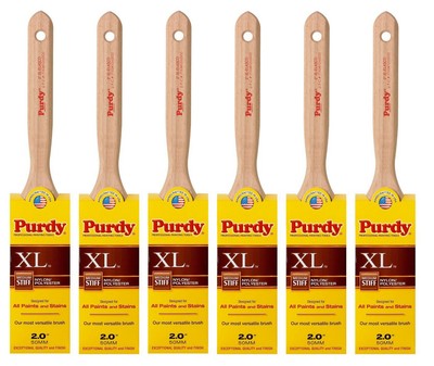 Genuine Purdy 6 Pack XL Elasco Flat 2'' Paint Brushes 144100320-6PK