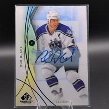 Upper Deck SP Game Used 2024-25 Rob Blake #168 Blue Auto Los Angeles Kings