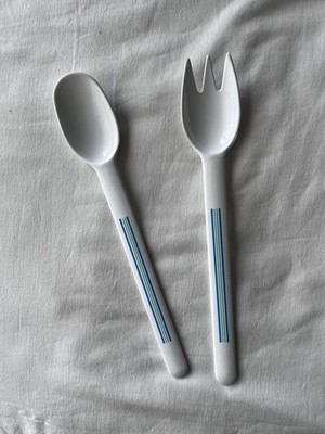 Melamin Streifenmuster Retro Küche Salat Servierer Set (2 Stück)