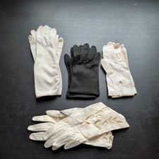 Lot Of 4 Pair Vintage Gloves 2 Leather / 2 Cloth