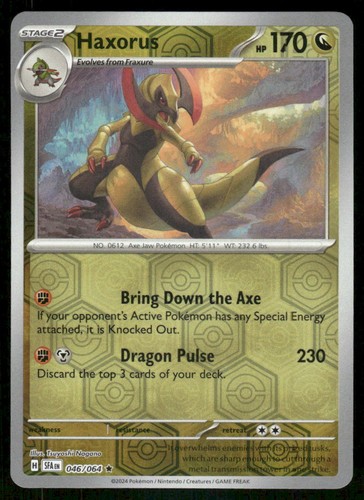 Haxorus 046/064 - Shrouded Fable - Reverse Holo Rare NM