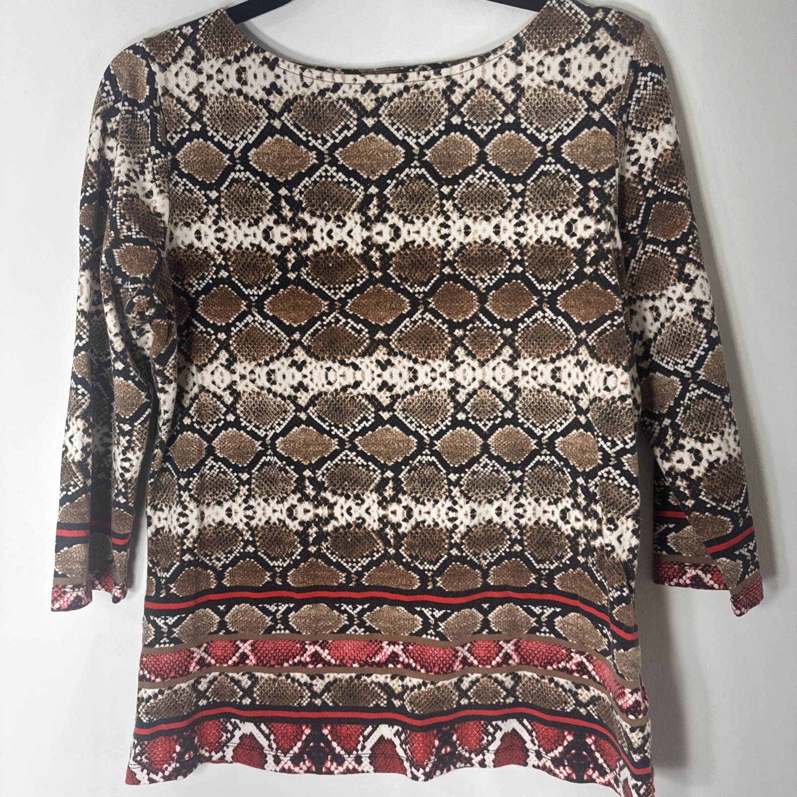 Ruby Rd Women's Pullover Top Medium Snake Print S… - image 1