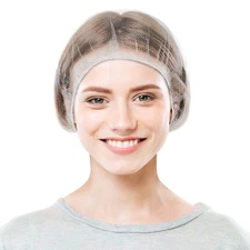 White Disposable Hair Net 21 inches. Pack of 100 Nylon Disposable Bouffant Ca...