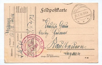 Feldpostkarte 1918 Artillerie Messtruppe 1 Wk - Bild 1 von 2