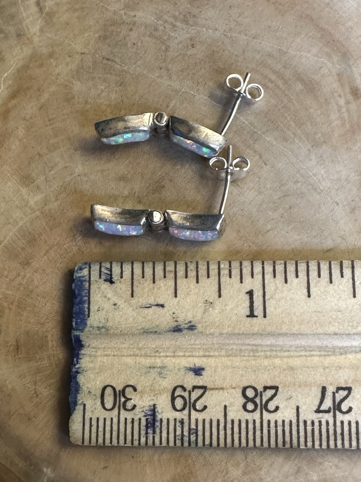 Lovely White Opalite Rectangular 970 Silver Hinge… - image 6