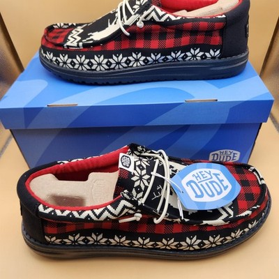 Hey Dude Wally Holiday Cheers Slip On Shoes Mens Size 9 Black NEW Christmas Xmas Hey Dude Wally Holiday Cheers Men main image 4