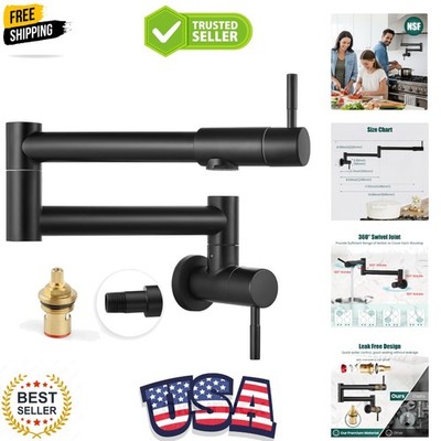Pot Filler 19 Inch Wall Mount Folding Stretchable Kitchen Restaurant Faucet S...