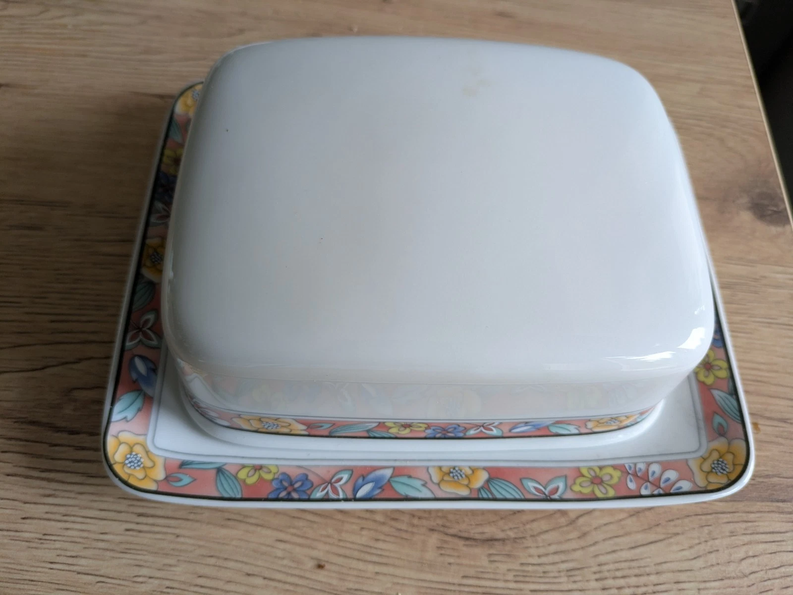Porcelain Butter Dish Seltmann Weiden Shape Valetta Decor 29859 Colorful Flowers