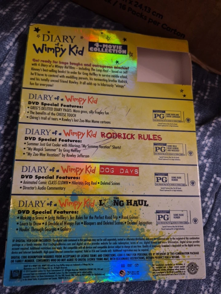 Diary Of a Wimpy Kid 1, 2, 3 & 4  DVD Set Of 4 (2010, 2011, 2012,2017)  - Image 2 of 4
