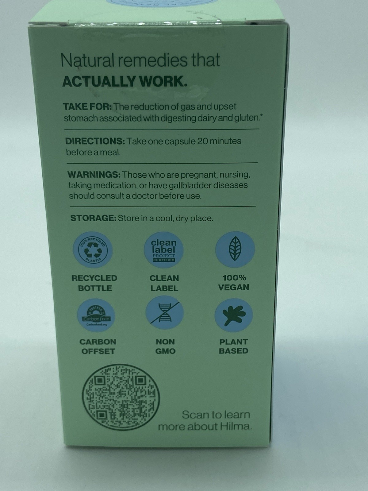 (2) Hilma Dairy + Gluten Digestive Aid, Enzymes, Vegan 30 Caps - Exp. 01/26