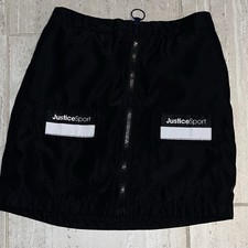 Justice Girls Skirt Size 10 Skort Black with Front Zipper and Pockets EUC