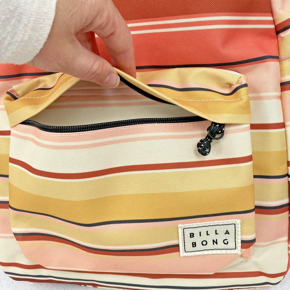 Mochila Billabong Next Time en Amarillo Naranja Rosa Marrón Rayas Foto 4 de 4