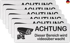 6x Videoüberwachung Privatgrundstück Schild, Klein Achtung Videoüberwacht Ka