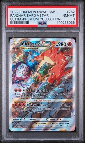 2022 POKEMON SWSH ULTRA-PREMIUM COLLECTION FULL ART/CHARIZARD VSTAR PSA 8