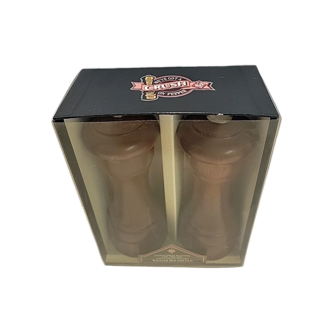 William Bounds Walnut Salt Shaker & Pepper Mill Roosevelt Set 6.5 Inch Vintage