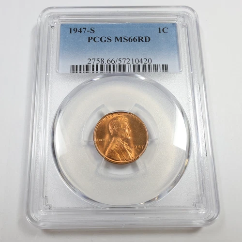 1947 S PCGS MS66 RD RED - Lincoln Wheat Penny Cent 1c US Coin #56526A