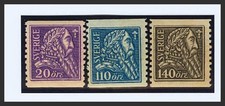 Sweden. MNH Yvert 151/53. 1921. Complete series. MAGNIFICENT. Yvert 2013: 240 E