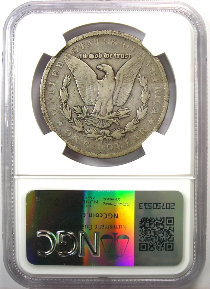 1879-CC Morgan Silver Dollar $1 - Rare Carson City Coin - Certified NGC VG10 - Image 3 of 4
