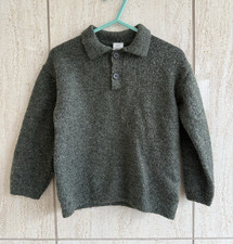 H&M Unisex Baby & Toddler Green Knit Collared Henley Button Jumper 1½-2Y