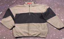Vintage Nautica Gray & Blue Nautech Fleece 1/4 Zip Sweater - XL - Made in USA