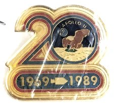 Apollo 11 20th Anniversary Rockwell NASA Moon Landing Memorabilia Pin 1969 1989