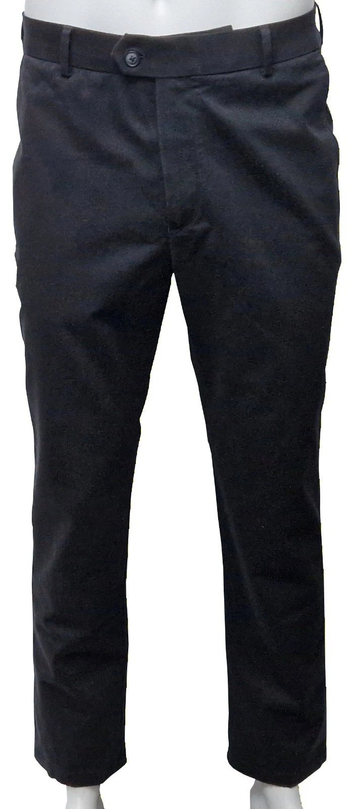 CHARLES TYRWHITT Mens Slim Fit Smart Cotton Black Fly Front Trousers V