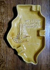 Vintage Haeger Western Illinois University Ashtray Shape of Illinois Macomb, USA