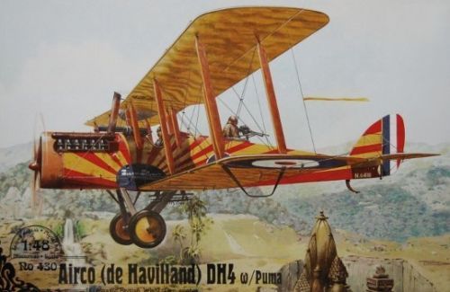 1/48 Airplane WWI Airco (de Havilland) DH4 w/Puma Roden 430 Model kit - Afbeelding 1 van 6